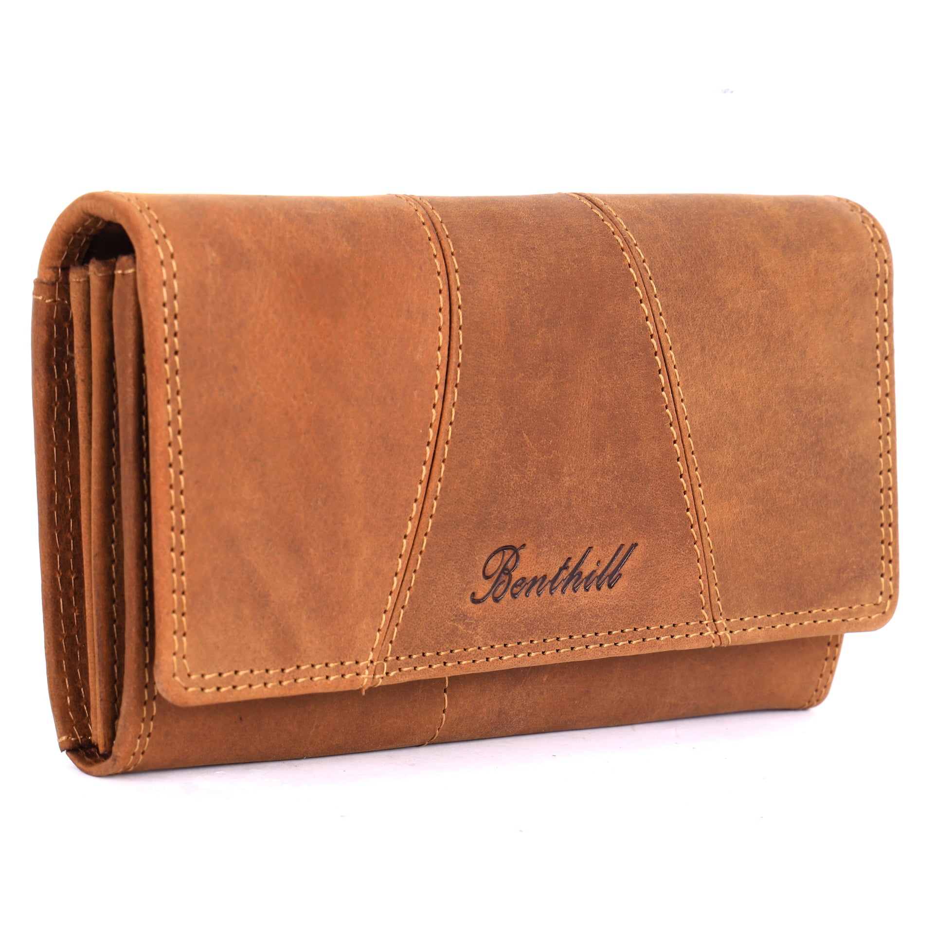 Benthill Portemonnaie Echt-Leder - Hochwertige Damen Geldbörse mit RFID Schutz - Vintage Lederbörse - Frauen Portmonee inkl. Geschenkbox