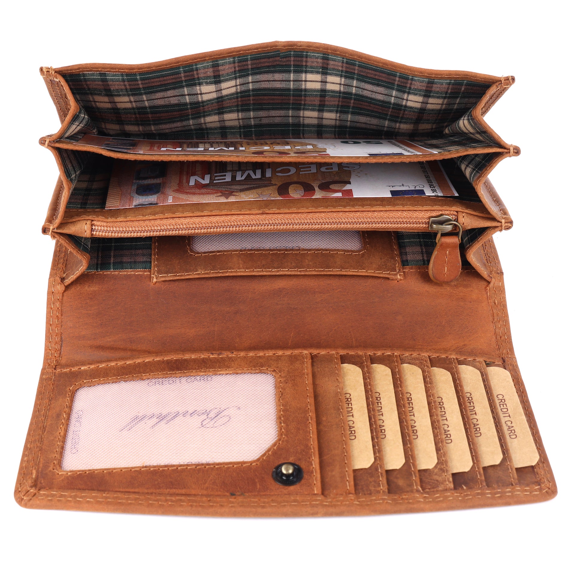 Benthill Geldbörse Groß Echt-Leder | Damen Portemonnaie XXL mit RFID Schutz | Vintage Frauen Geldbeutel mit vielen Kartenfächer inkl. Geschenkbox