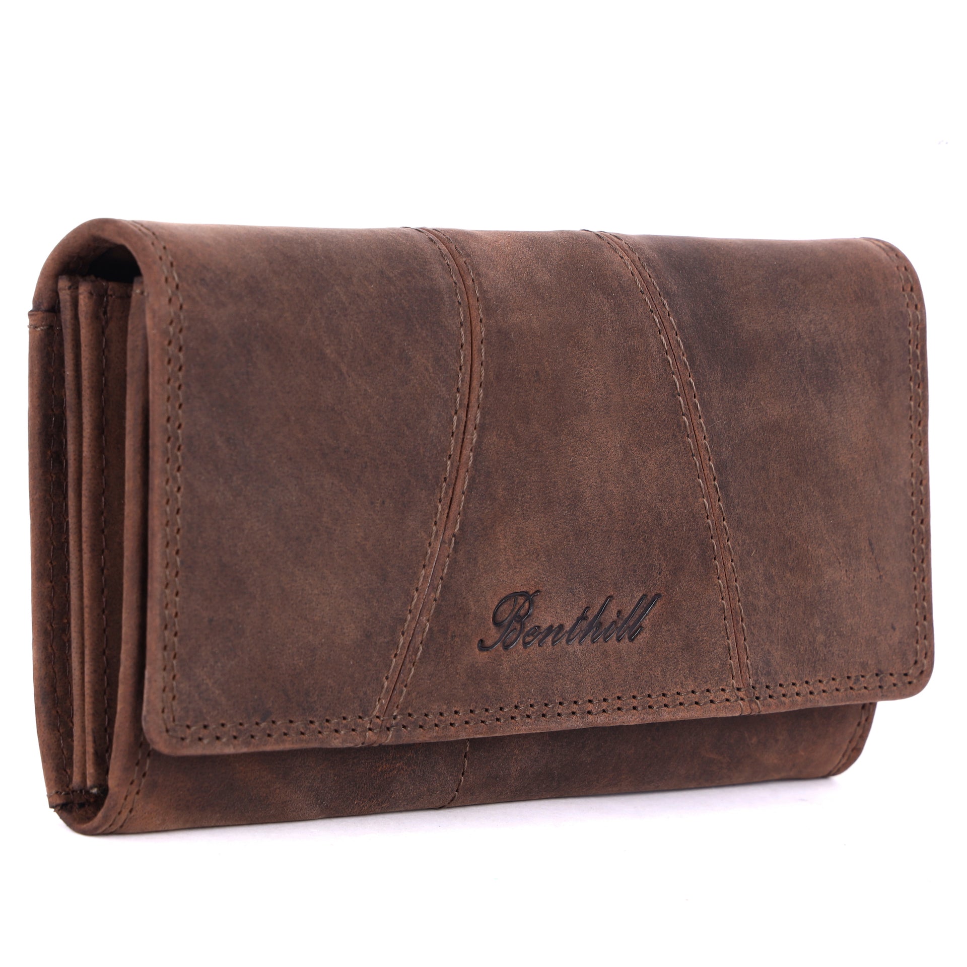 Benthill Portemonnaie Echt-Leder - Hochwertige Damen Geldbörse mit RFID Schutz - Vintage Lederbörse - Frauen Portmonee inkl. Geschenkbox