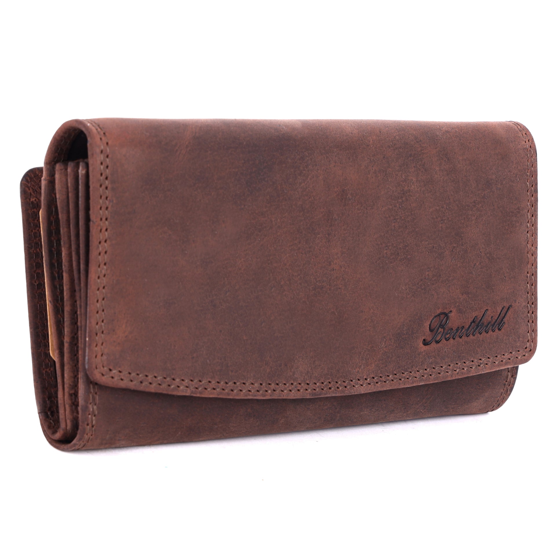 Benthill Geldbörse Groß Echt-Leder | Damen Portemonnaie XXL mit RFID Schutz | Vintage Frauen Geldbeutel mit vielen Kartenfächer inkl. Geschenkbox