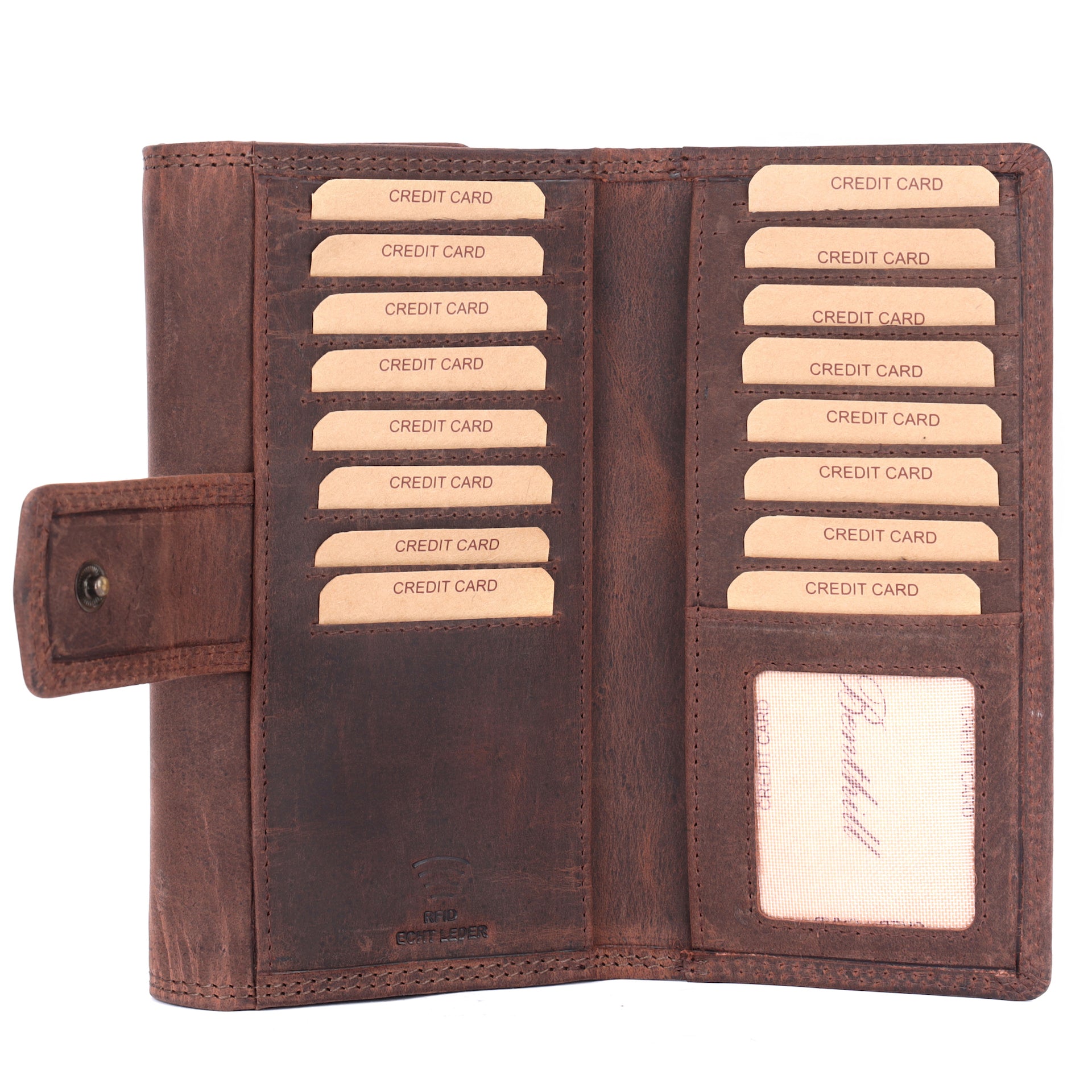 Benthill Geldbörse Groß Echt-Leder | Damen Portemonnaie XXL mit RFID Schutz | Vintage Frauen Geldbeutel mit vielen Kartenfächer inkl. Geschenkbox