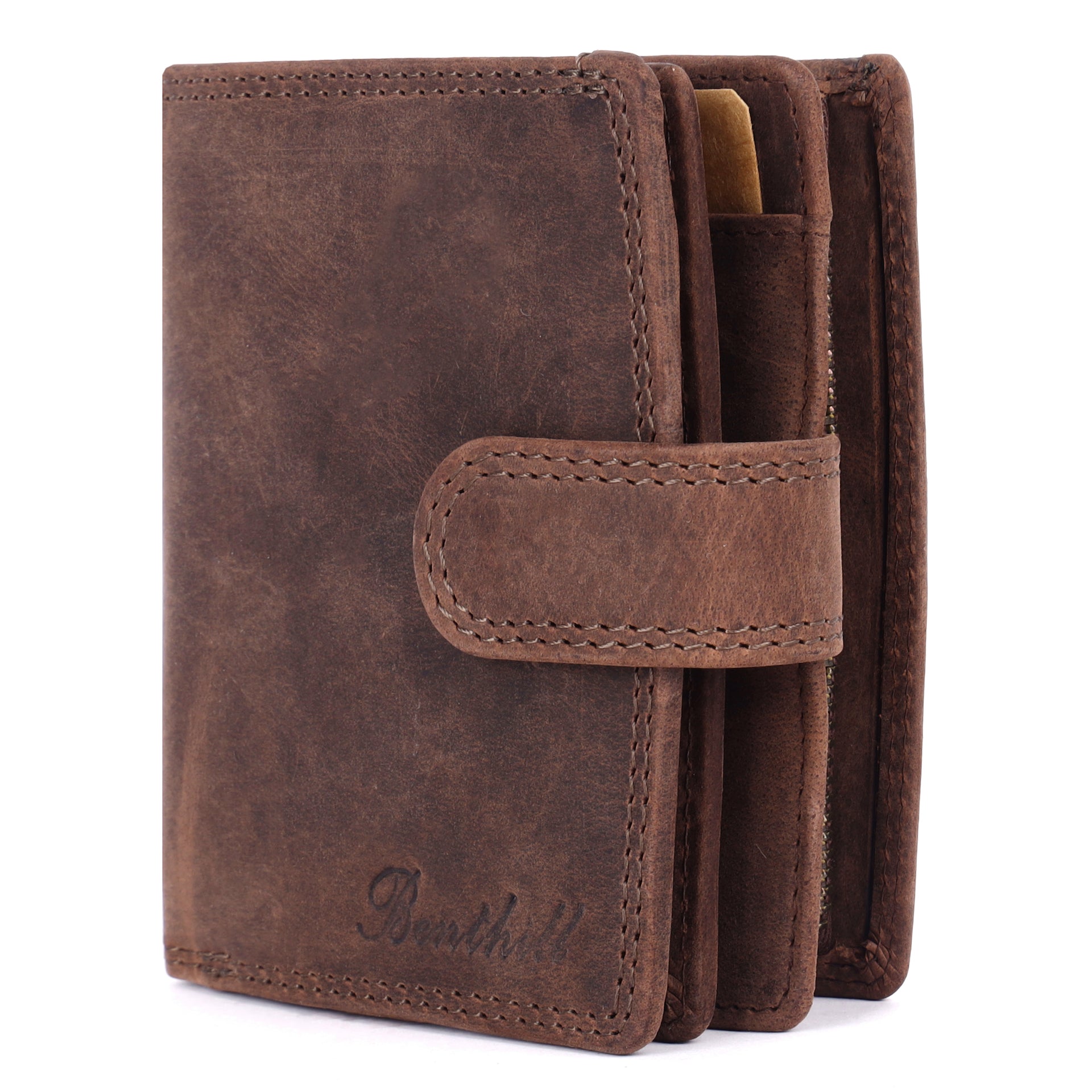 Benthill Geldbeutel Echt-Leder RFID Schutz | Damen Portemonnaie | Frauen Geldbörse | Vintage Leder Damenbörse inkl. Geschenkbox