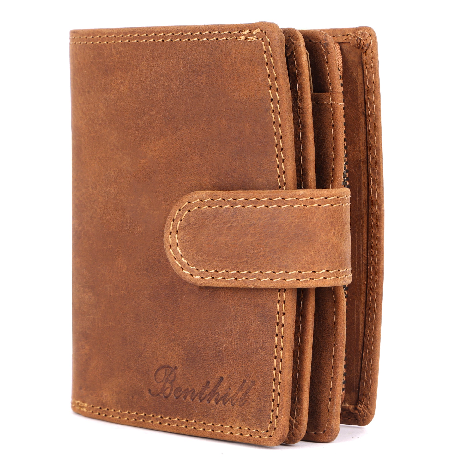 Benthill Geldbeutel Echt-Leder RFID Schutz | Damen Portemonnaie | Frauen Geldbörse | Vintage Leder Damenbörse inkl. Geschenkbox