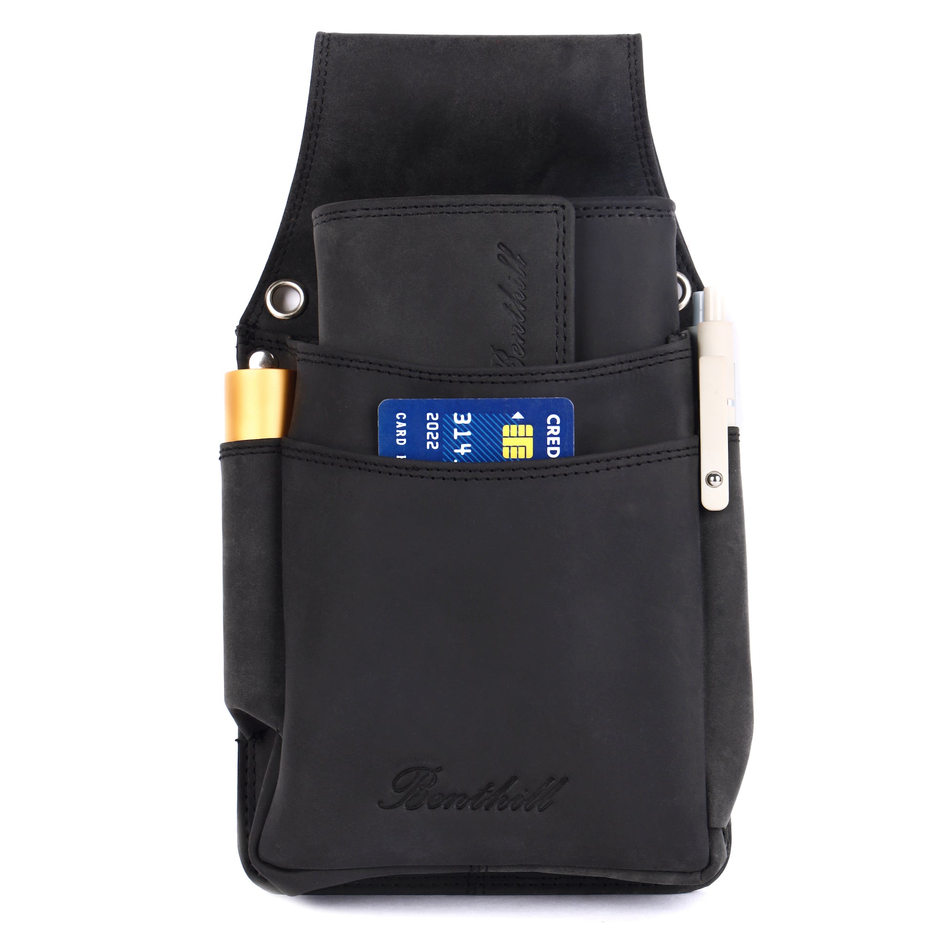 Benthill Profi Kellner Geldbörse Echt-Leder - Kellnerportemonnaie mit RFID Schutz - XXL Robuste Leder Kellnerbörse - Profi Kellner-Geldbeutel