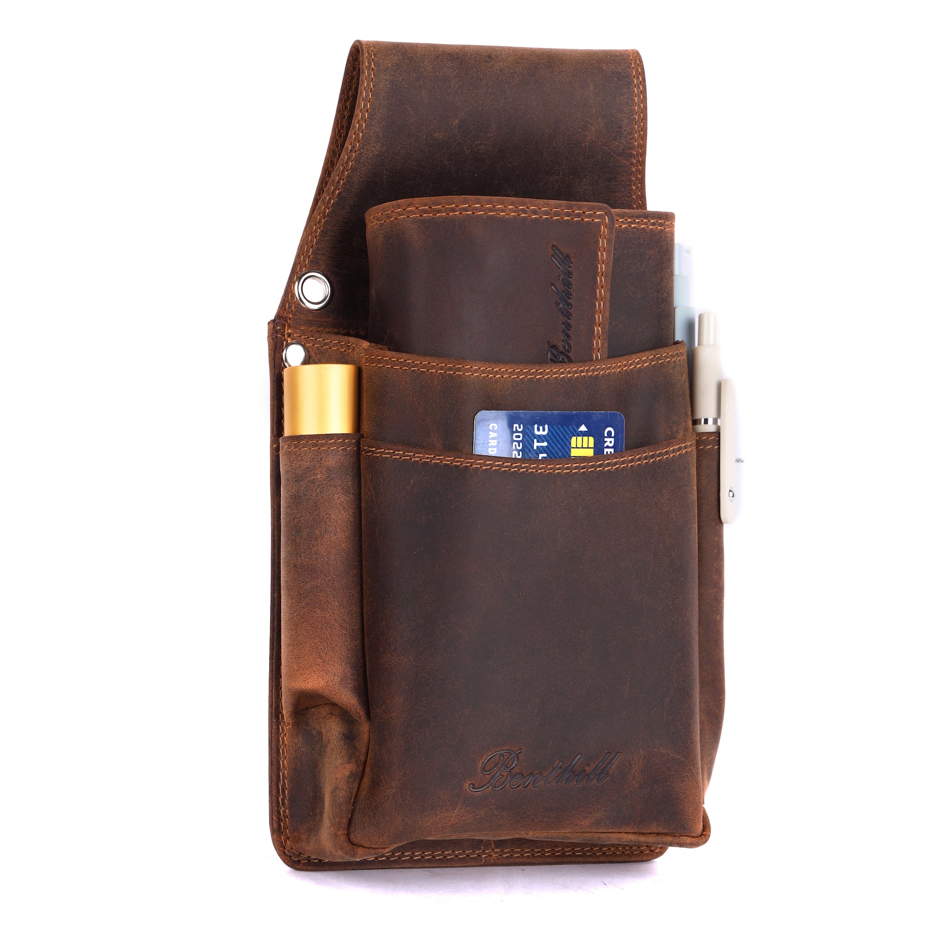 Benthill Profi Kellner Geldbörse Echt-Leder - Kellnerportemonnaie mit RFID Schutz - XXL Robuste Leder Kellnerbörse - Profi Kellner-Geldbeutel