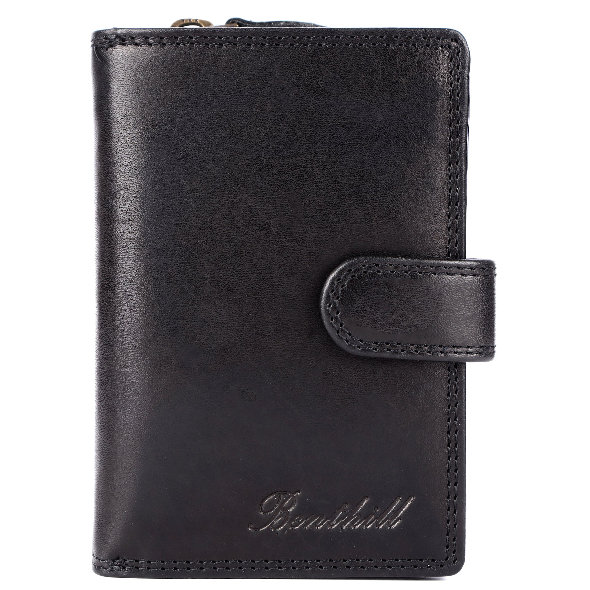 Benthill Geldbörse Damen Leder | Geldbeutel mit RFID Schutz aus Rindsleder | Portmonee mit 8 Kartenfächer Mittelgroß | Echt Leder Slim-Wallet Vintage inkl. Geschenkbox
