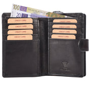 Benthill Geldbörse Damen Leder | Geldbeutel mit RFID Schutz aus Rindsleder | Portmonee mit 8 Kartenfächer Mittelgroß | Echt Leder Slim-Wallet Vintage inkl. Geschenkbox