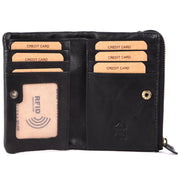 Benthill Kleine Geldbörse Echt Leder - Damen Geldbeutel mit RFID Schutz - 6 Kartenfächer - Slim-Wallet inkl. Geschenkbox