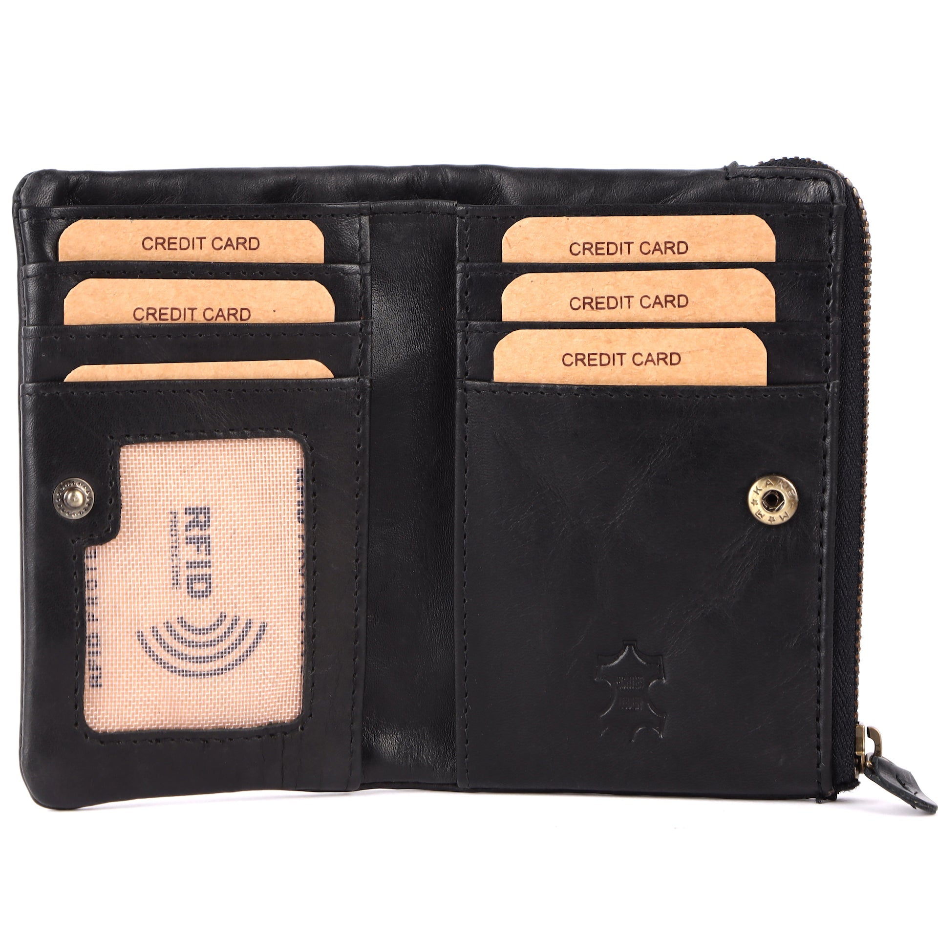 Benthill Kleine Geldbörse Echt Leder - Damen Geldbeutel mit RFID Schutz - 6 Kartenfächer - Slim-Wallet inkl. Geschenkbox