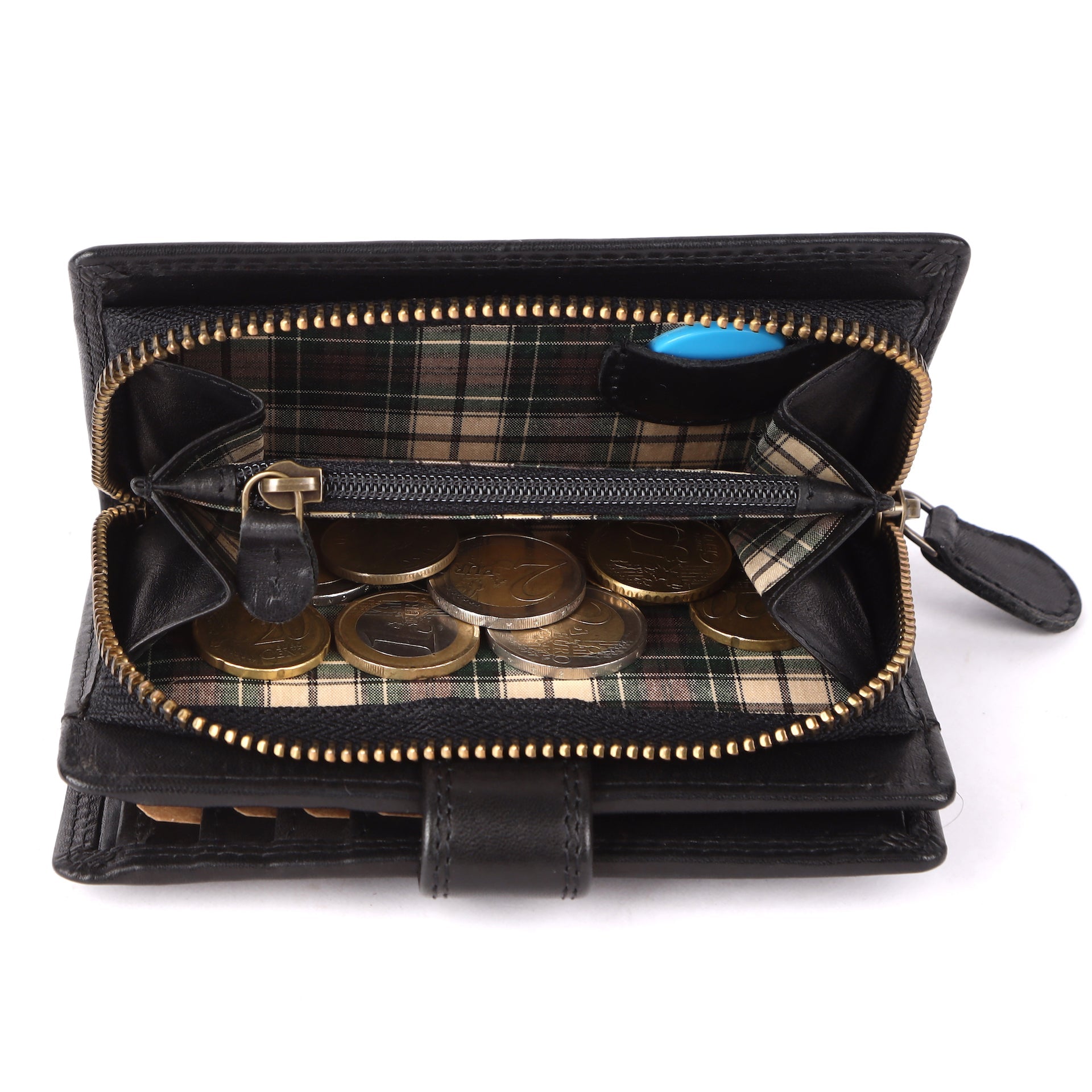 Benthill Geldbörse Damen Leder | Geldbeutel mit RFID Schutz aus Rindsleder | Portmonee mit 8 Kartenfächer Mittelgroß | Echt Leder Slim-Wallet Vintage inkl. Geschenkbox