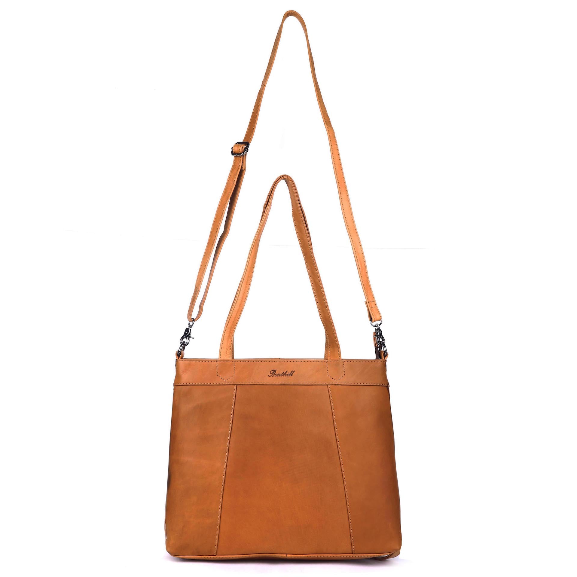 Benthill Shopper Damen Echt Leder | Damen Schultertasche aus Rindsleder | Echtleder Frauen Umhängetasche Vintage