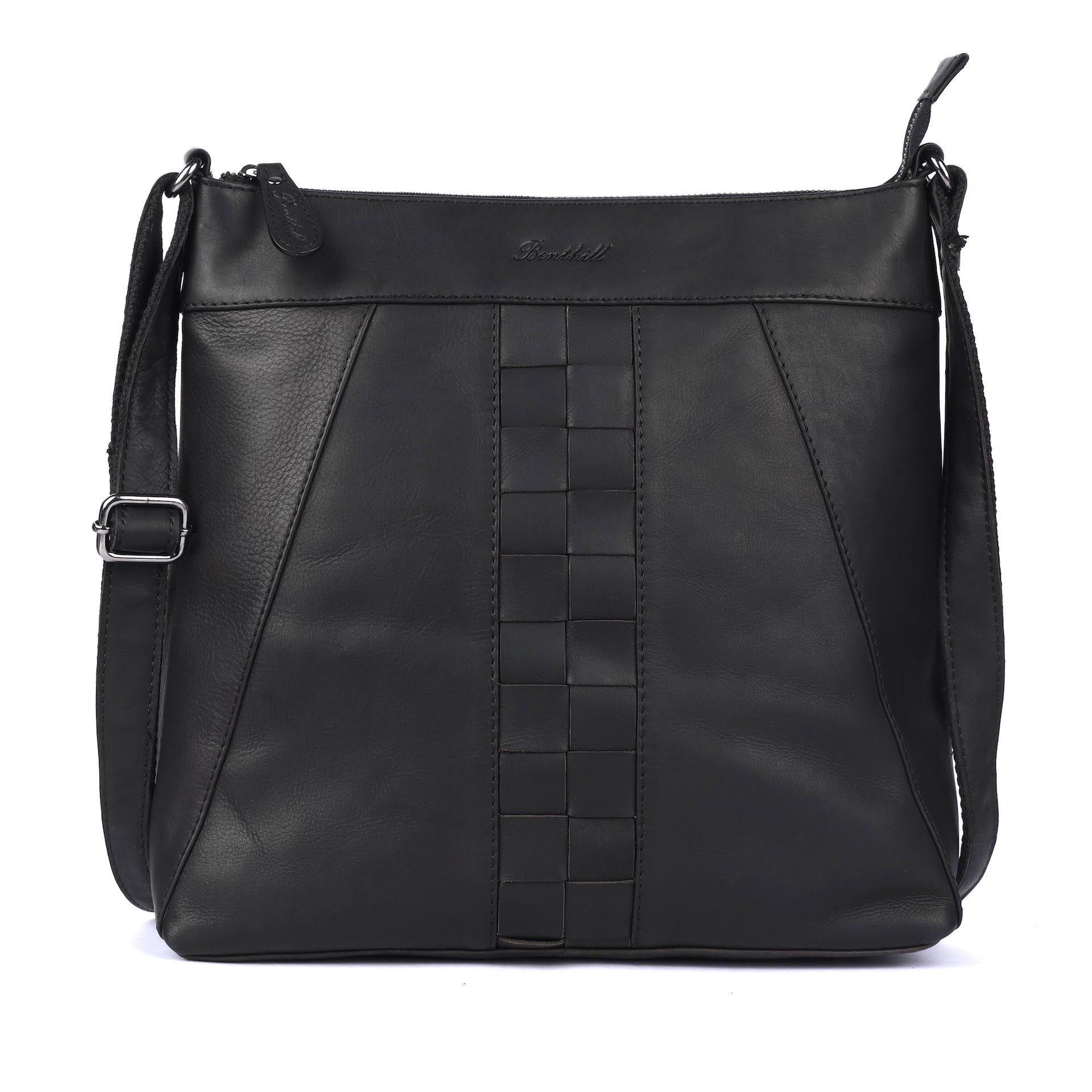 Benthill Umhängetasche Damen Leder | Damen Schultertasche aus Rindsleder | Echtleder Frauen Handtasche Vintage