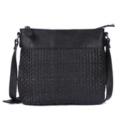 Benthill Umhängetasche Damen Leder | Damen Schultertasche aus Rindsleder | Echtleder Damen Handtasche Vintage mit geflochtenem Muster