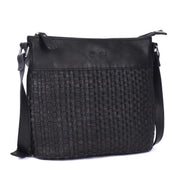 Benthill Umhängetasche Damen Leder | Damen Schultertasche aus Rindsleder | Echtleder Damen Handtasche Vintage mit geflochtenem Muster
