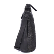 Benthill Umhängetasche Damen Leder | Damen Schultertasche aus Rindsleder | Echtleder Damen Handtasche Vintage mit geflochtenem Muster