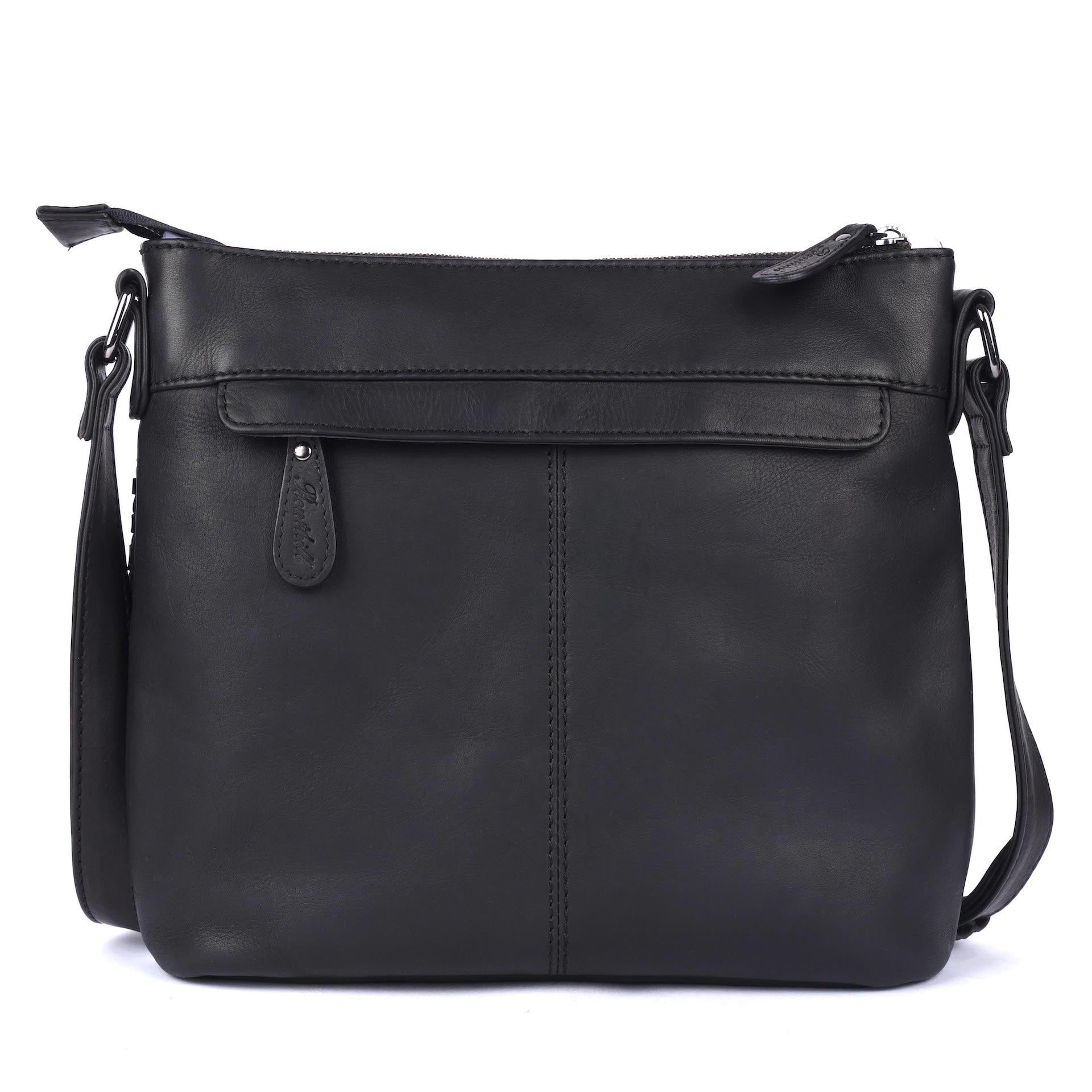 Benthill Umhängetasche Damen Leder | Damen Schultertasche aus Rindsleder | Echtleder Damen Handtasche Vintage mit geflochtenem Muster