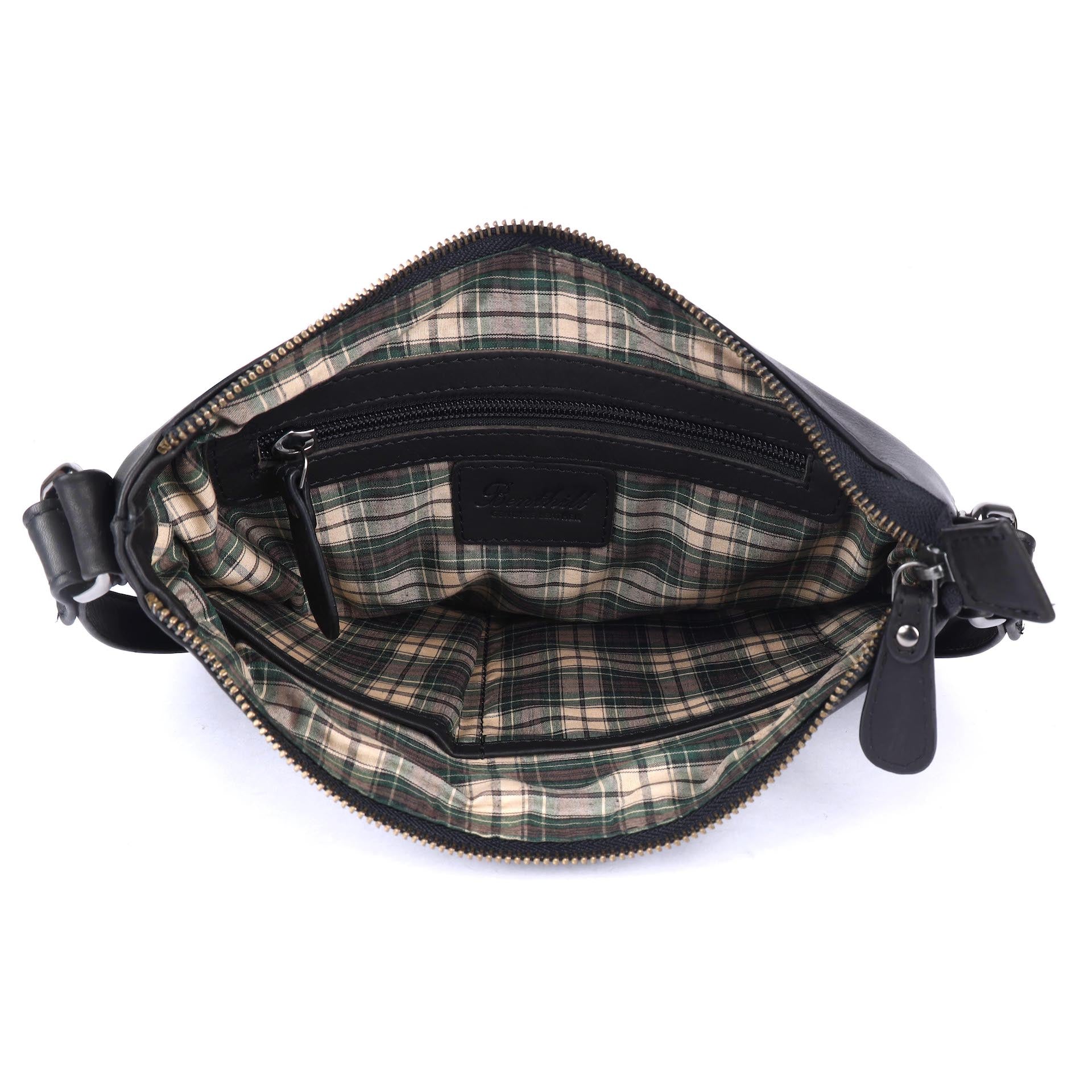 Benthill Umhängetasche Damen Leder | Damen Schultertasche aus Rindsleder | Echtleder Damen Handtasche Vintage mit geflochtenem Muster
