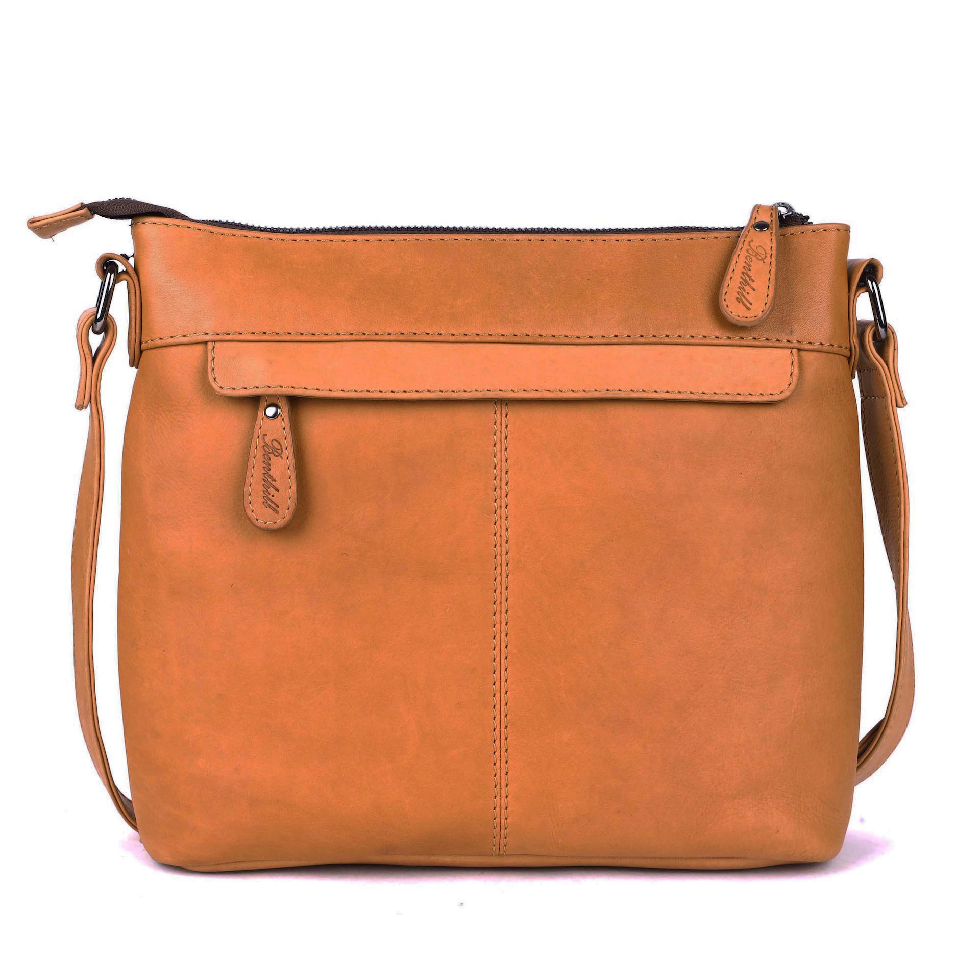 Benthill Umhängetasche Damen Leder | Damen Schultertasche aus Rindsleder | Echtleder Damen Handtasche Vintage mit geflochtenem Muster