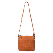 Benthill Umhängetasche Damen Leder | Damen Schultertasche aus Rindsleder | Echtleder Damen Handtasche Vintage mit geflochtenem Muster