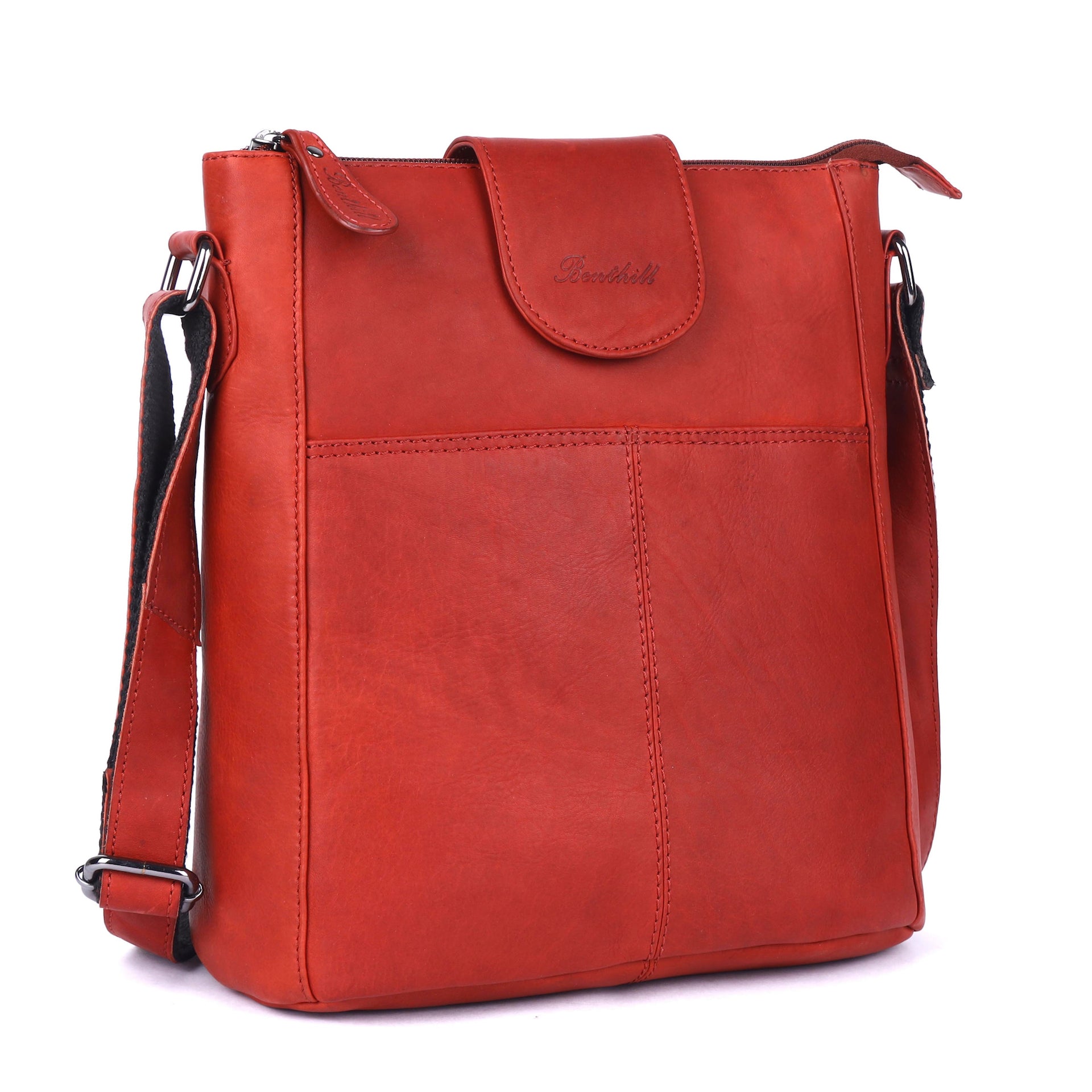 Benthill Umhängetasche Damen Echt Leder | Schultertasche aus echtem Rindsleder | Beutel Bag Frauen Vintage | Shopper