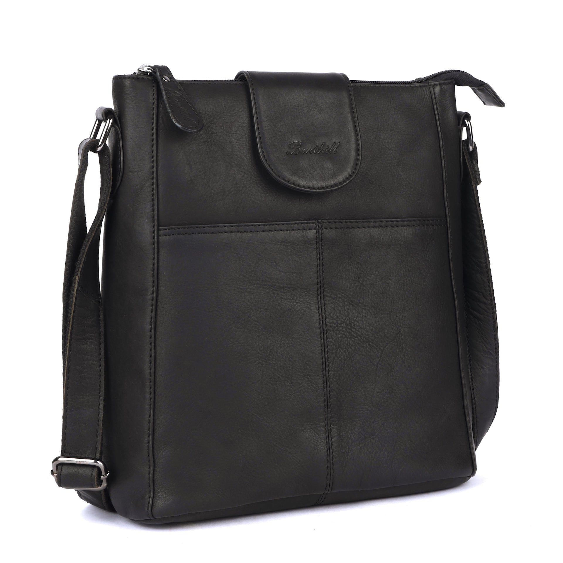 Benthill Umhängetasche Damen Echt Leder | Schultertasche aus echtem Rindsleder | Beutel Bag Frauen Vintage | Shopper