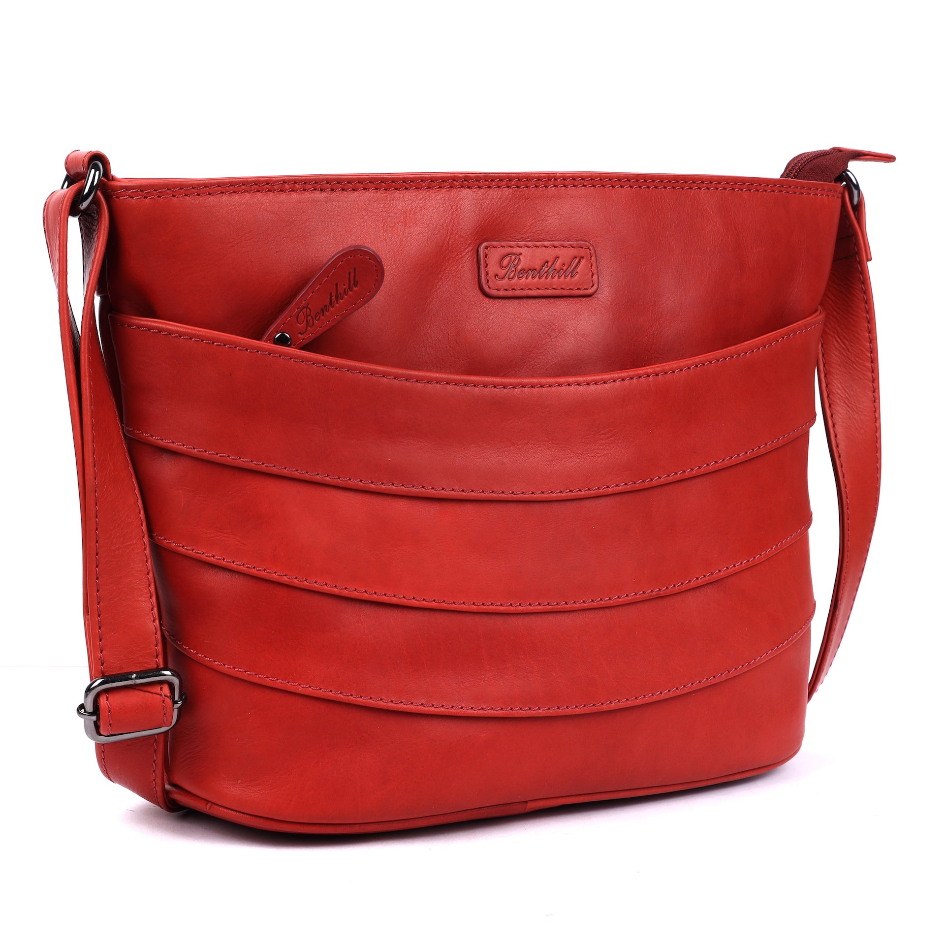 Benthill Damen Handtasche Leder - Shopper aus weichem hochwertigem Echtleder - Vintage Fashion Bag Beutel - Umhängetaschen - Schultertasche