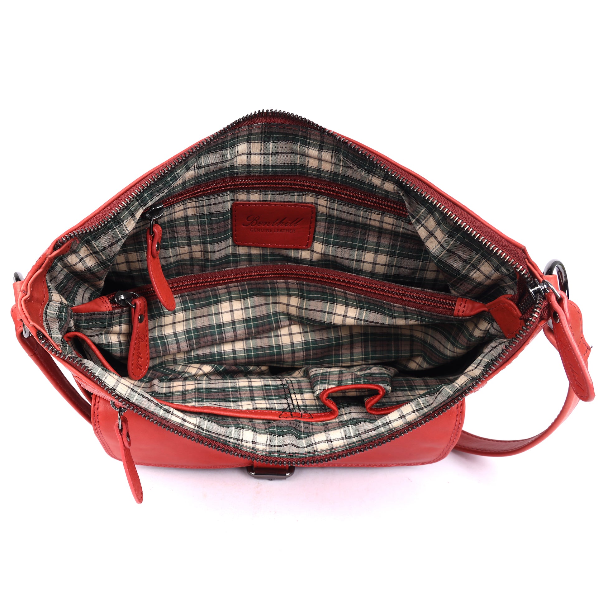 Benthill Damen Handtasche Leder - Umhängetasche aus weichem hochwertigem Echtleder - Vintage Fashion Bag Beutel - Shopper - Schultertasche