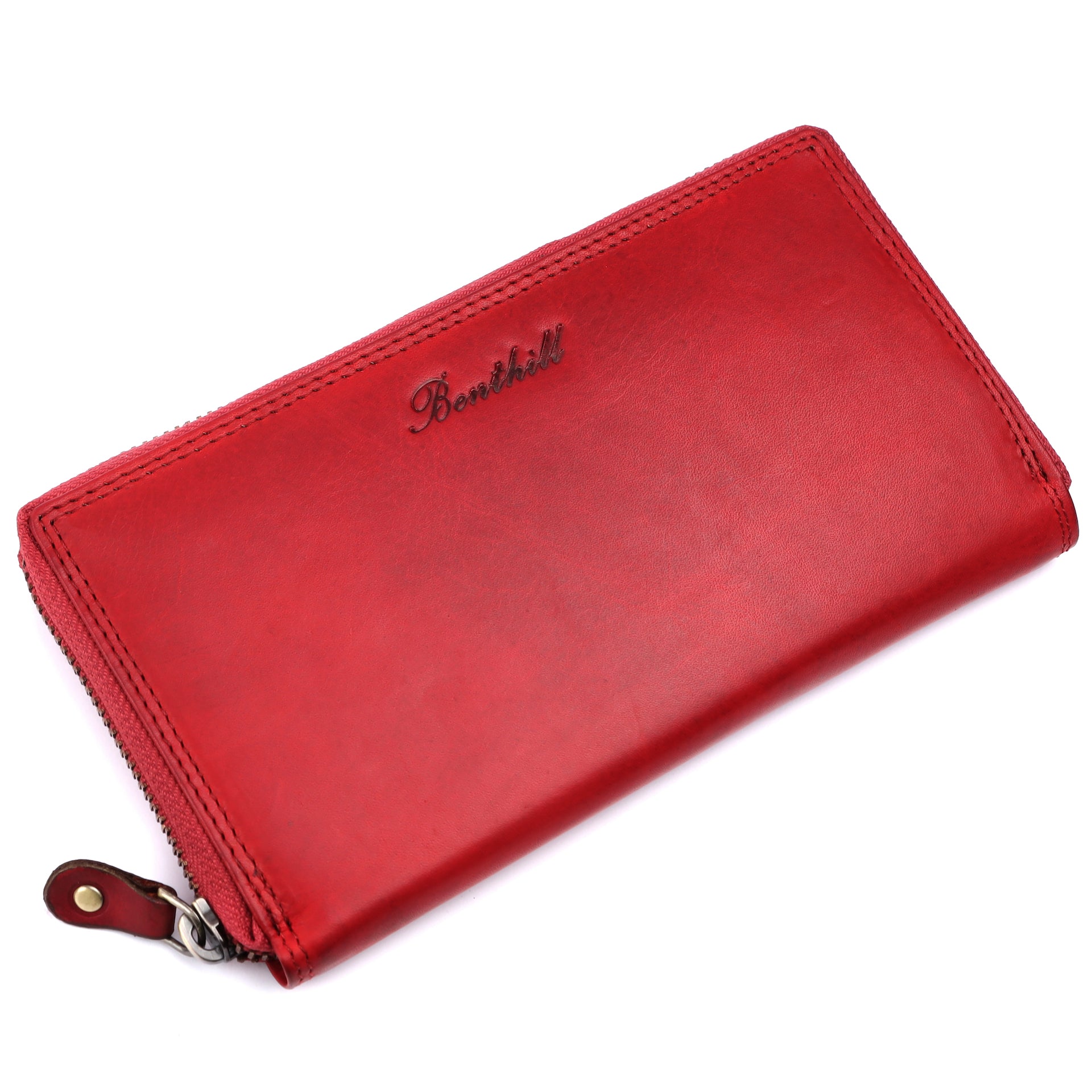 Benthill Damen Geldbörse Echt Leder - Langes Portemonnaie mit RFID Schutz - XL Vintage Geldbeutel - Langbörse inkl. Geschenkbox