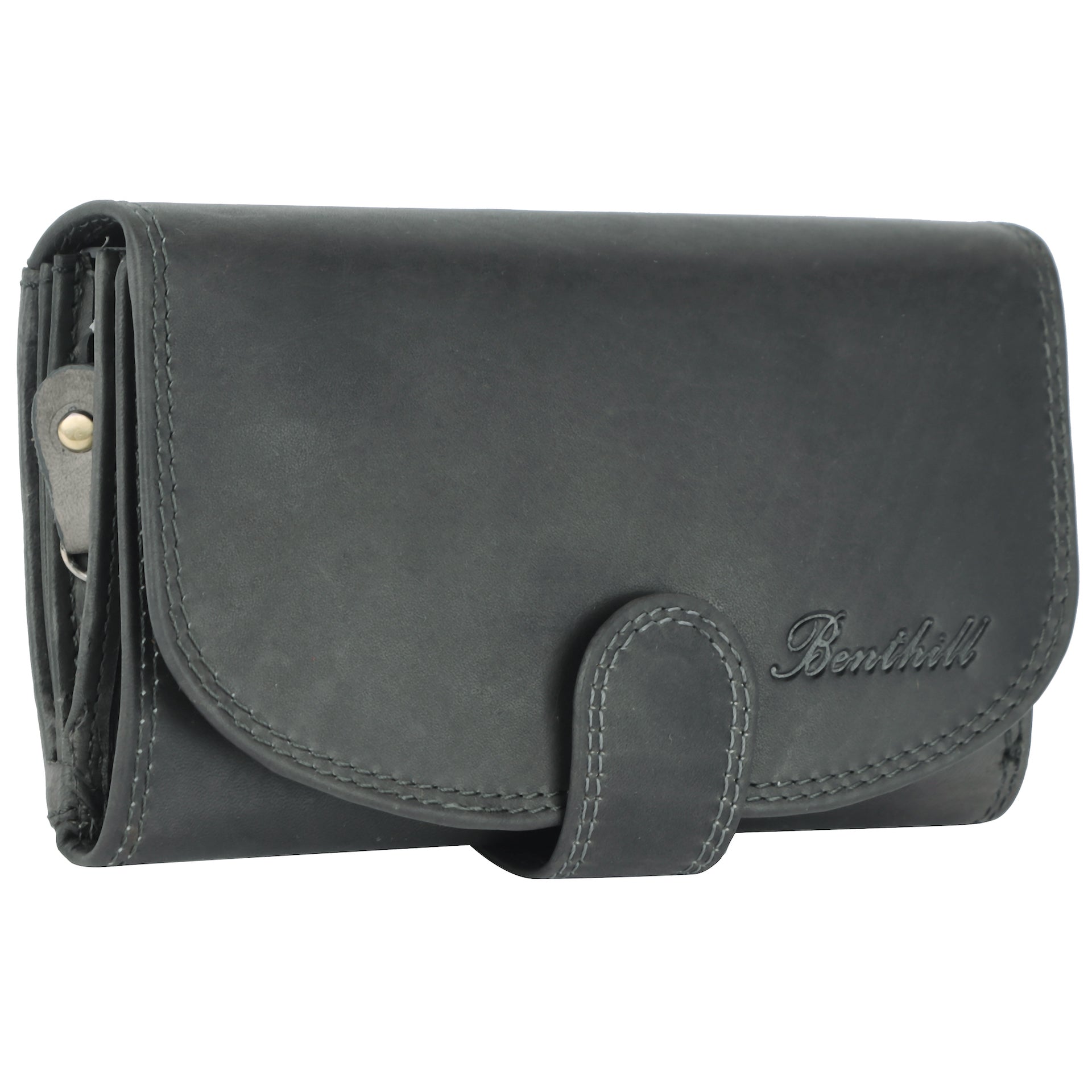 Benthill Damen Geldbörse Echt Leder - Portemonnaie mit RFID Schutz - Portmonee viele Kartenfächer - Echtleder Vintage Damenbörse inkl. Geschenkbox