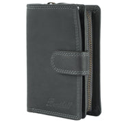Benthill Geldbörse Damen Leder | Geldbeutel mit RFID Schutz aus Rindsleder | Portmonee mit 8 Kartenfächer Mittelgroß | Echt Leder Slim-Wallet Vintage inkl. Geschenkbox