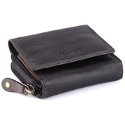 Benthill Kleine Geldbörse Leder RFID | Minibörse mit Münzfach & Scheinfach | Damen & Herren Mini Portemonnaie Echt Leder inkl. Geschenkbox