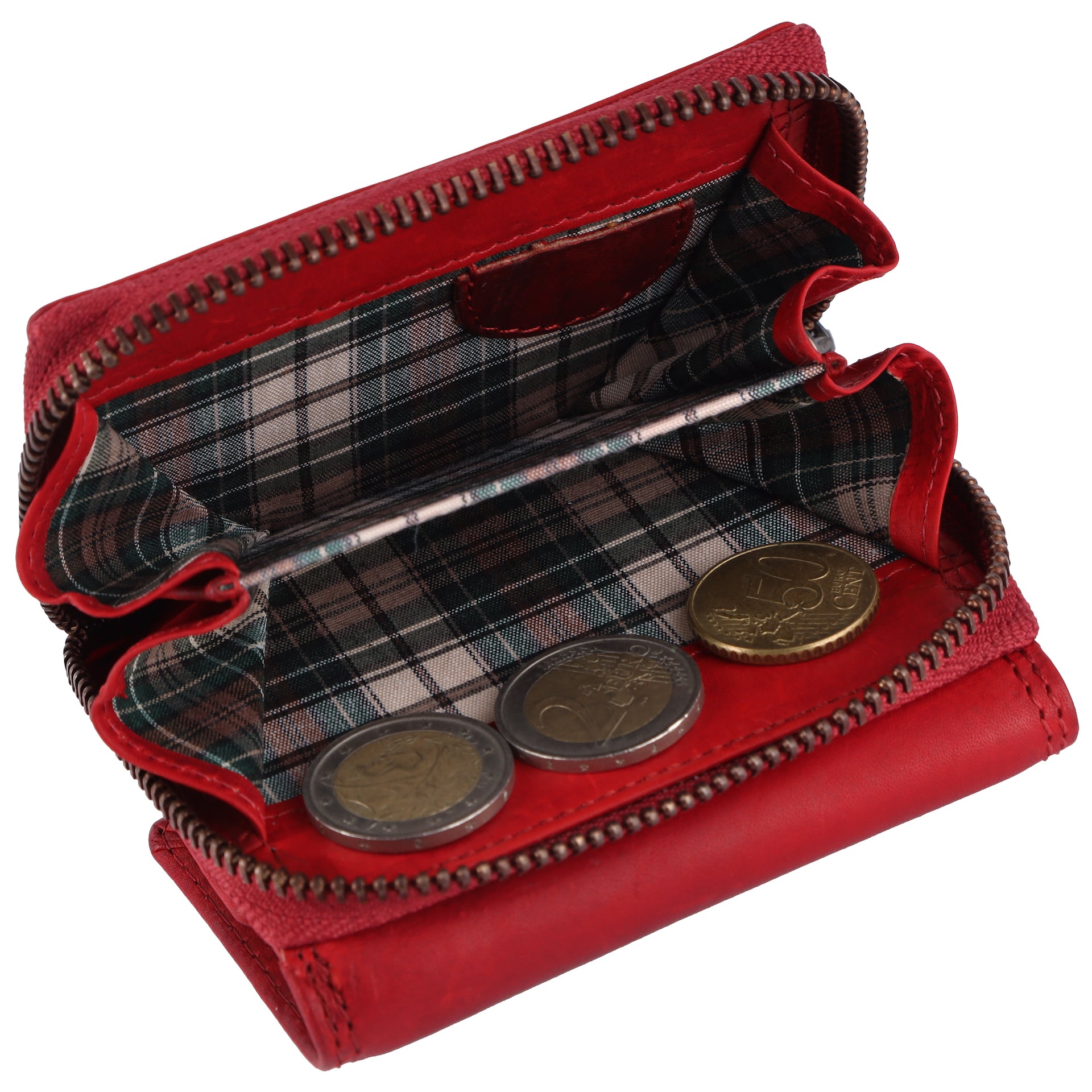 Benthill Kleine Geldbörse Leder RFID | Minibörse mit Münzfach & Scheinfach | Damen & Herren Mini Portemonnaie Echt Leder inkl. Geschenkbox