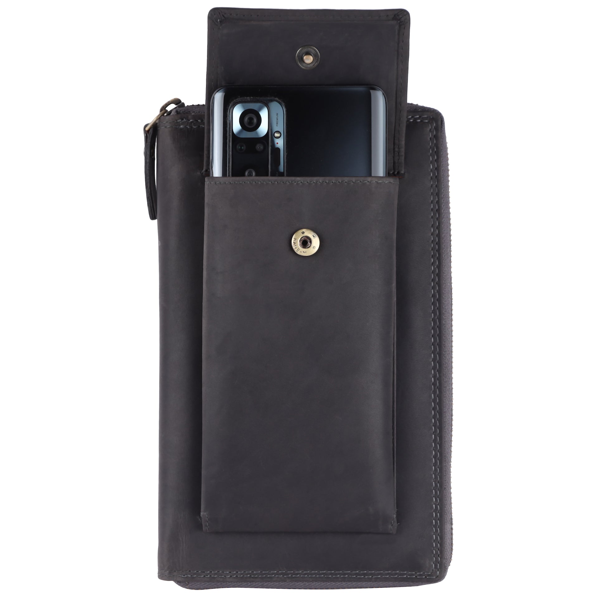 Benthill Reisebrieftasche Echt Leder | Große Dokumententasche mit RFID Schutz - Travel / Wallet aus hochwertigem Leder | Organizer / XXL Mappe | Portemonnaie mit Handyfach