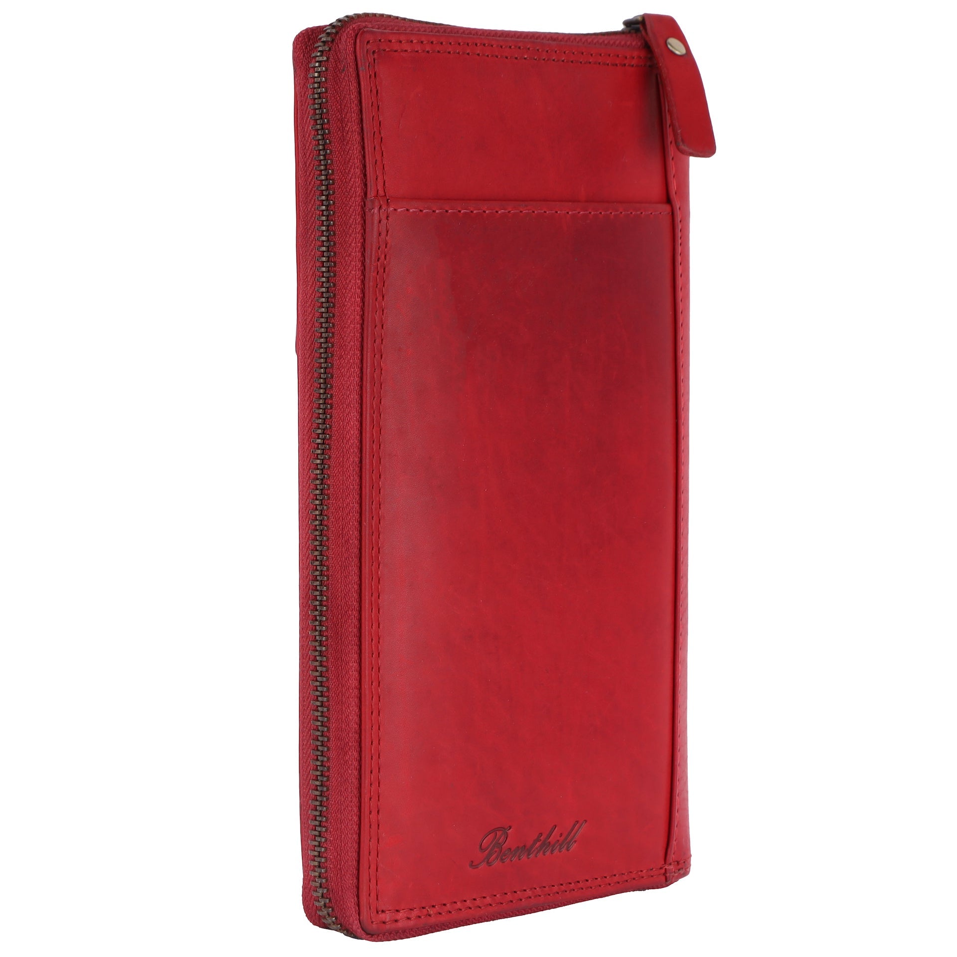 Benthill Reisebrieftasche Echt Leder | Große Dokumententasche mit RFID Schutz - Travel / Wallet aus hochwertigem Leder | Organizer / XXL Mappe | Portemonnaie mit Handyfach