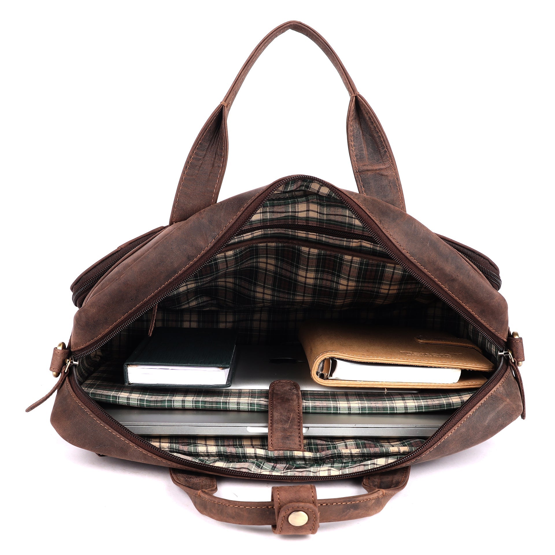 Benthill Laptoptasche Echt Leder I Herren & Damen Schultertasche I Aktentasche für Notebook I Büro Umhängetasche I Notebooktasche