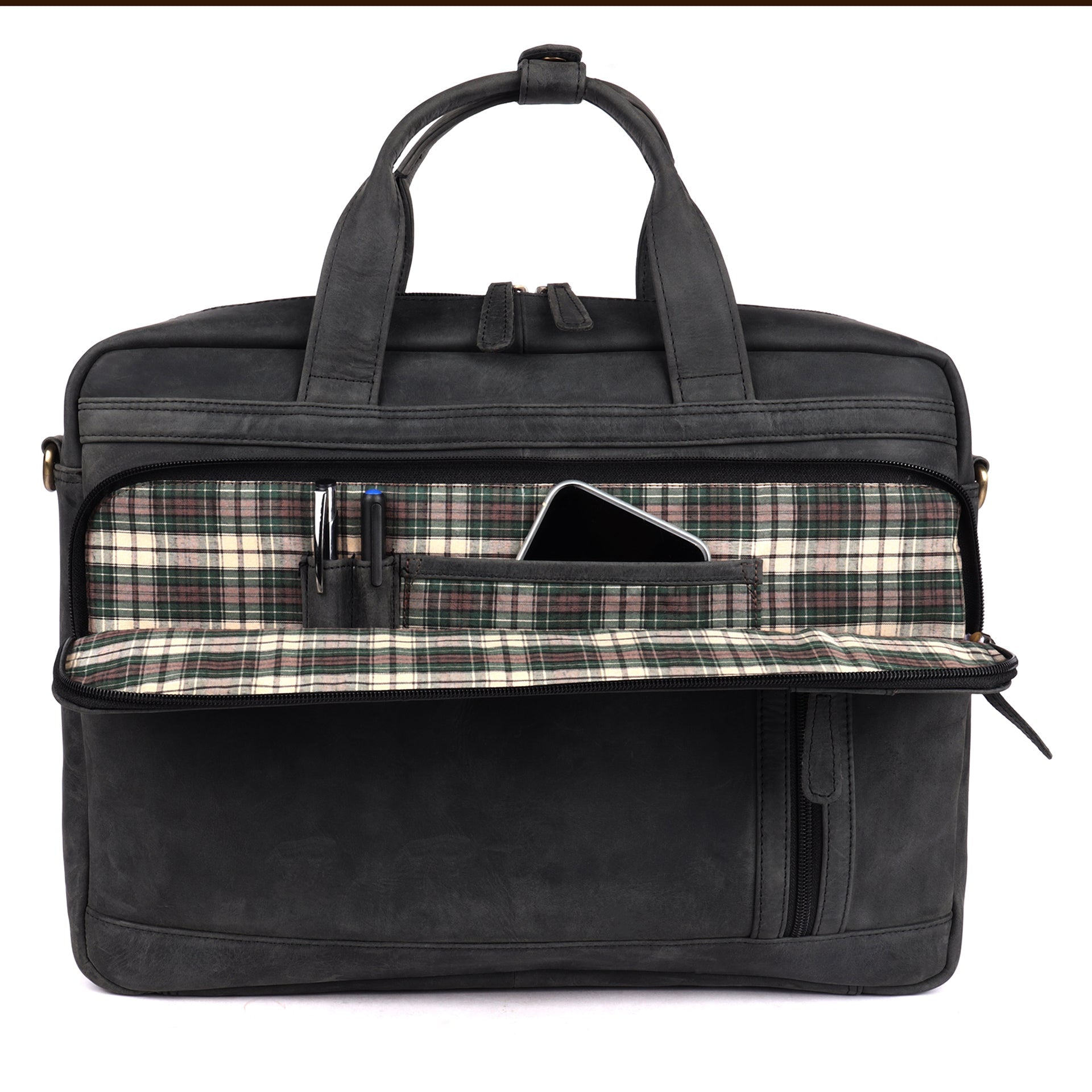 Benthill Laptoptasche Echt Leder I Herren & Damen Schultertasche I Aktentasche für Notebook I Büro Umhängetasche I Notebooktasche