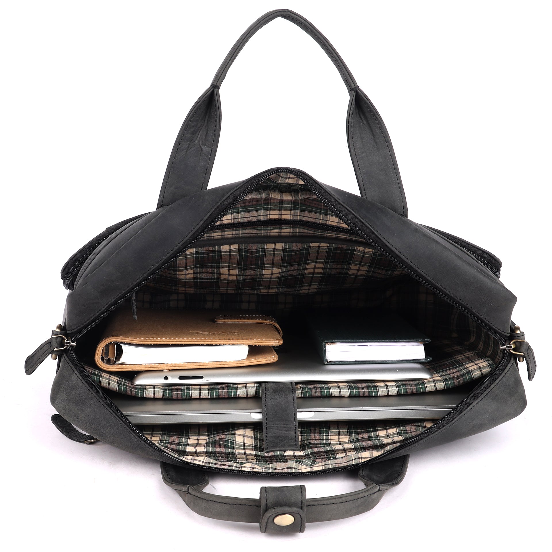 Benthill Laptoptasche Echt Leder I Herren & Damen Schultertasche I Aktentasche für Notebook I Büro Umhängetasche I Notebooktasche