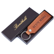 Benthill Schlüsselanhänger Echt Leder mit Beste Mama Gravur | Geschenk für Mama | Muttertagsgeschenk - Schlüsselbund inkl. Geschenkbox