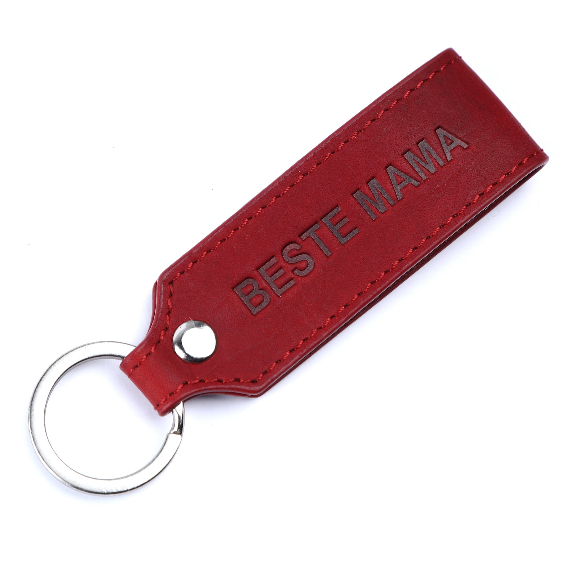 Benthill Schlüsselanhänger Echt Leder mit Beste Mama Gravur | Geschenk für Mama | Muttertagsgeschenk - Schlüsselbund inkl. Geschenkbox