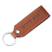 Benthill Schlüsselanhänger Echt Leder mit Beste Mama Gravur | Geschenk für Mama | Muttertagsgeschenk - Schlüsselbund inkl. Geschenkbox