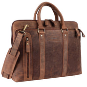 Benthill Laptoptasche Echt-Leder I Leder Umhängetasche für Laptop I Aktentasche für Notebook I Damen und Herren Tasche I Notebooktasche