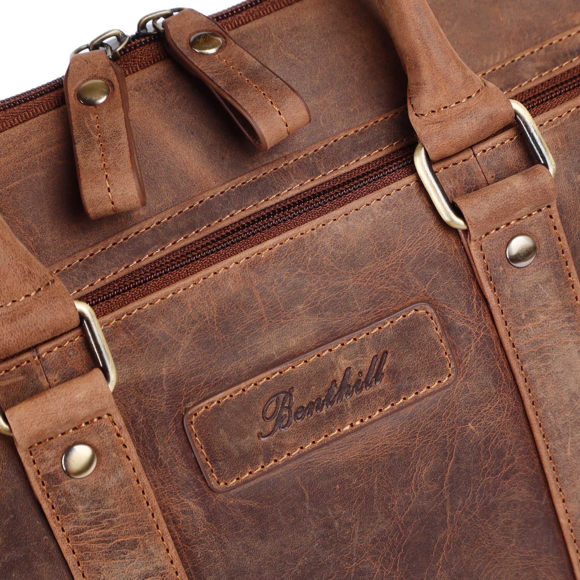 Benthill Laptoptasche Echt-Leder I Leder Umhängetasche für Laptop I Aktentasche für Notebook I Damen und Herren Tasche I Notebooktasche