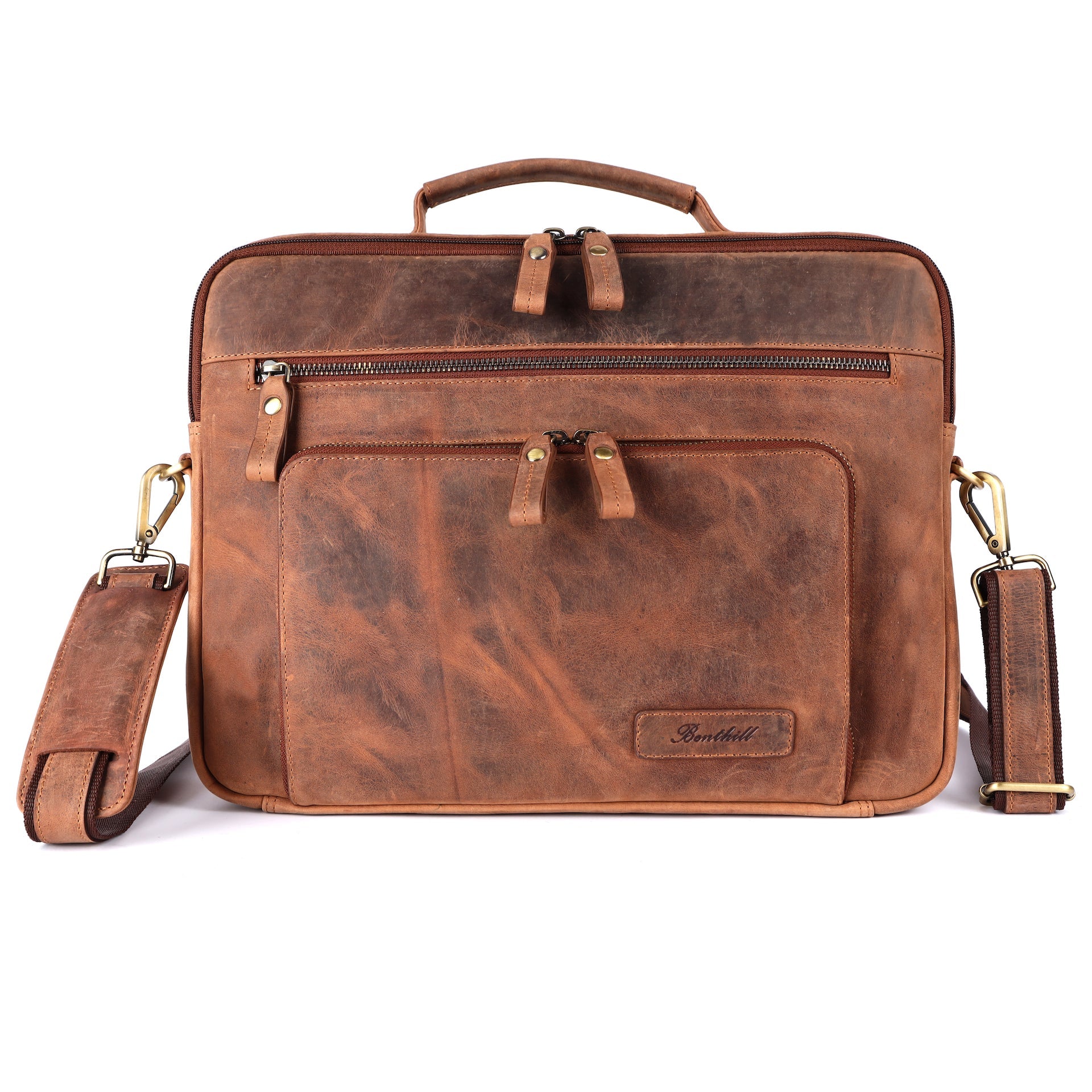 Benthill Laptoptasche Echt-Leder I Leder Umhängetasche für Laptop I Aktentasche für Notebook I Damen und Herren Tasche I Notebooktasche