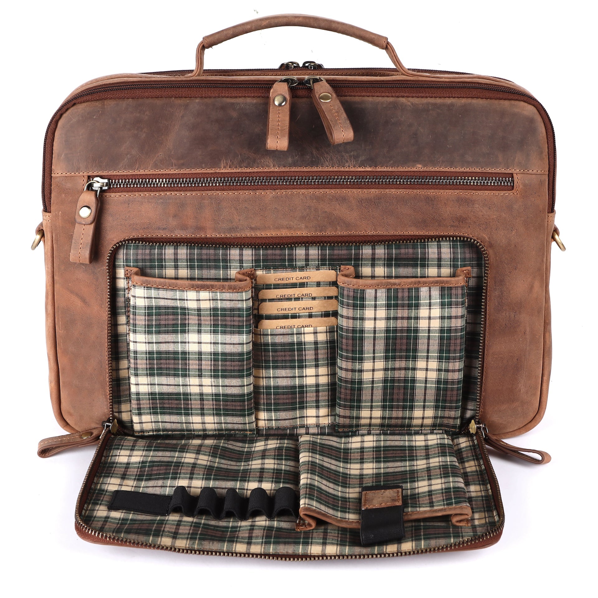 Benthill Laptoptasche Echt-Leder I Leder Umhängetasche für Laptop I Aktentasche für Notebook I Damen und Herren Tasche I Notebooktasche