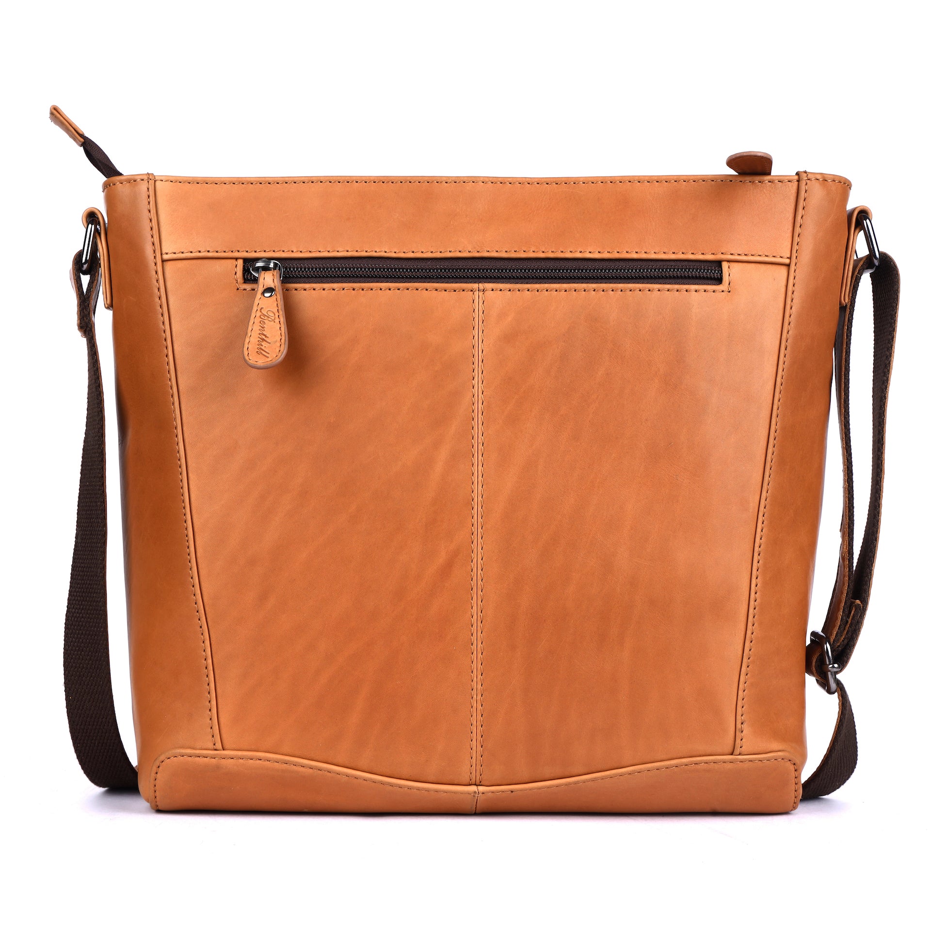 Benthill Handtasche Damen Echt Leder - Umhängetasche aus weichem hochwertigem Echtleder - Vintage Fashion Bag Beutel - Shopper - Schultertasche