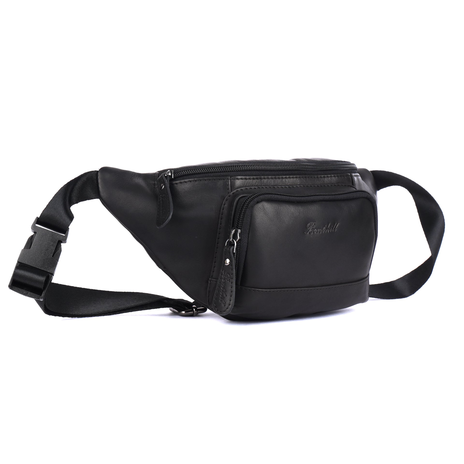 Benthill Bauchtasche Echt Leder - Hüfttasche / Gürteltasche aus hochwertigem Rindsleder – Echtleder Wandertasche - Partytasche