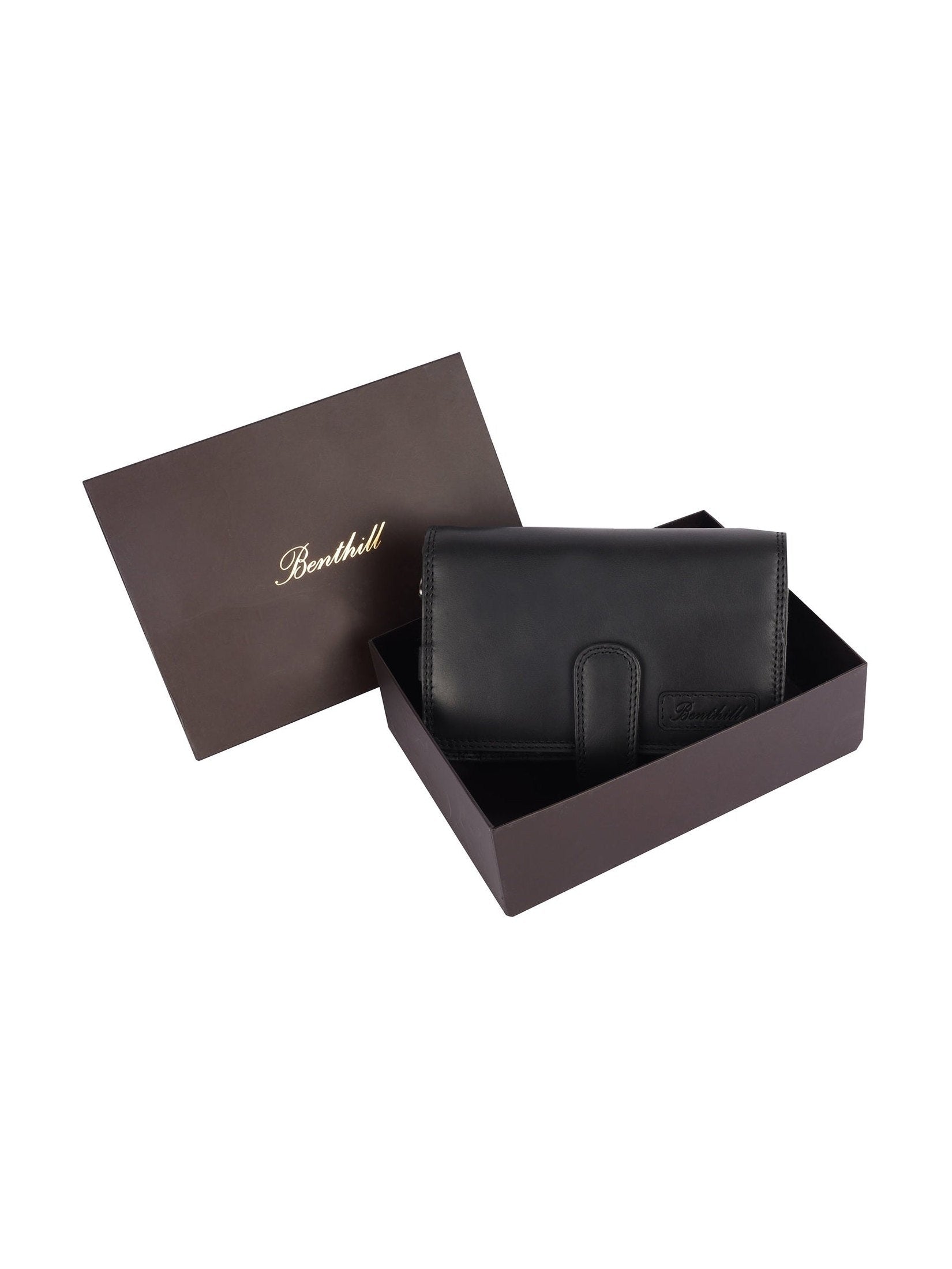 Benthill Reisebrieftasche Echt Leder - Hochwertige Dokumententasche mit RFID Schutz | Damen & Herren Handgelenktasche | Organizer - Brieftasche - Travel Wallet inkl. Geschenkbox