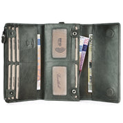 Benthill Geldbörse Damen Leder RFID | Damen Portemonnaie Groß mit vielen Kartenfächer | Grosses Vintage Slim Portmonee | Schmale Lange Damenbörse inkl. Geschenkbox