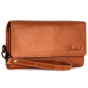 Benthill Geldbörse Damen Leder RFID | Damen Portemonnaie Groß mit vielen Kartenfächer | Grosses Vintage Slim Portmonee | Schmale Lange Damenbörse inkl. Geschenkbox