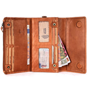 Benthill Geldbörse Damen Leder RFID | Damen Portemonnaie Groß mit vielen Kartenfächer | Grosses Vintage Slim Portmonee | Schmale Lange Damenbörse inkl. Geschenkbox
